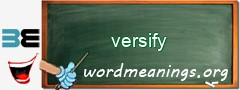 WordMeaning blackboard for versify